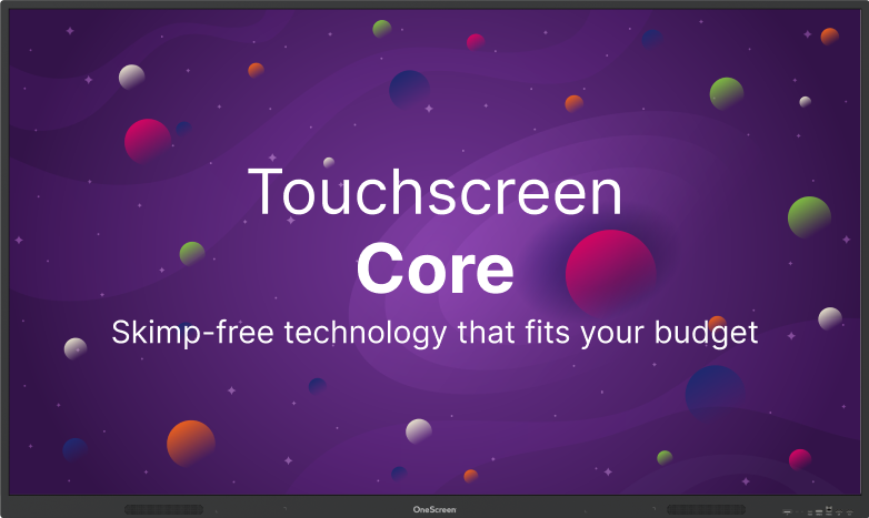 OneScreen Core-65 - Pantalla Onescreen 65" Core - Pantalla interactiva, tecnología multitáctil con detección de presión. 4K UHD Android 14.